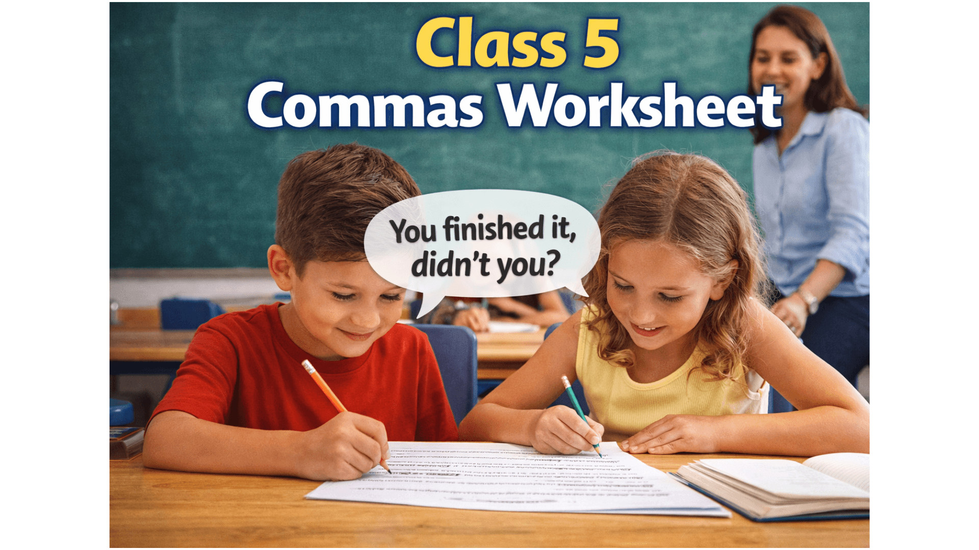 Class 5 Commas Grammar Worksheet Tag Questions.png