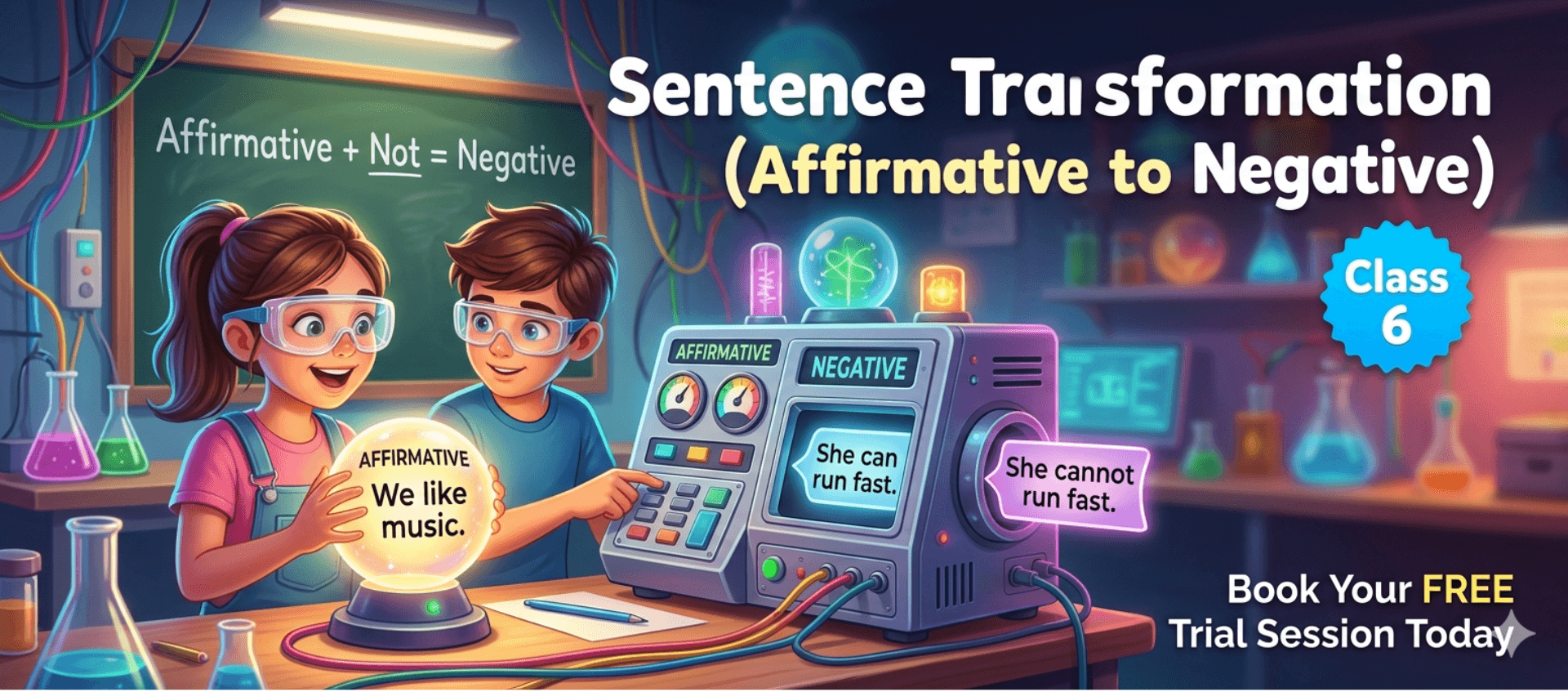 Affirmative to Negative Sentences Worksheet Class 6 PDF.png