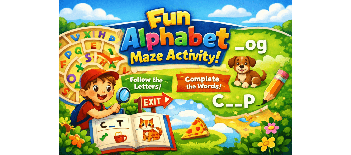 Alphabet Maze Activity Worksheet for Kids Grade KG.png