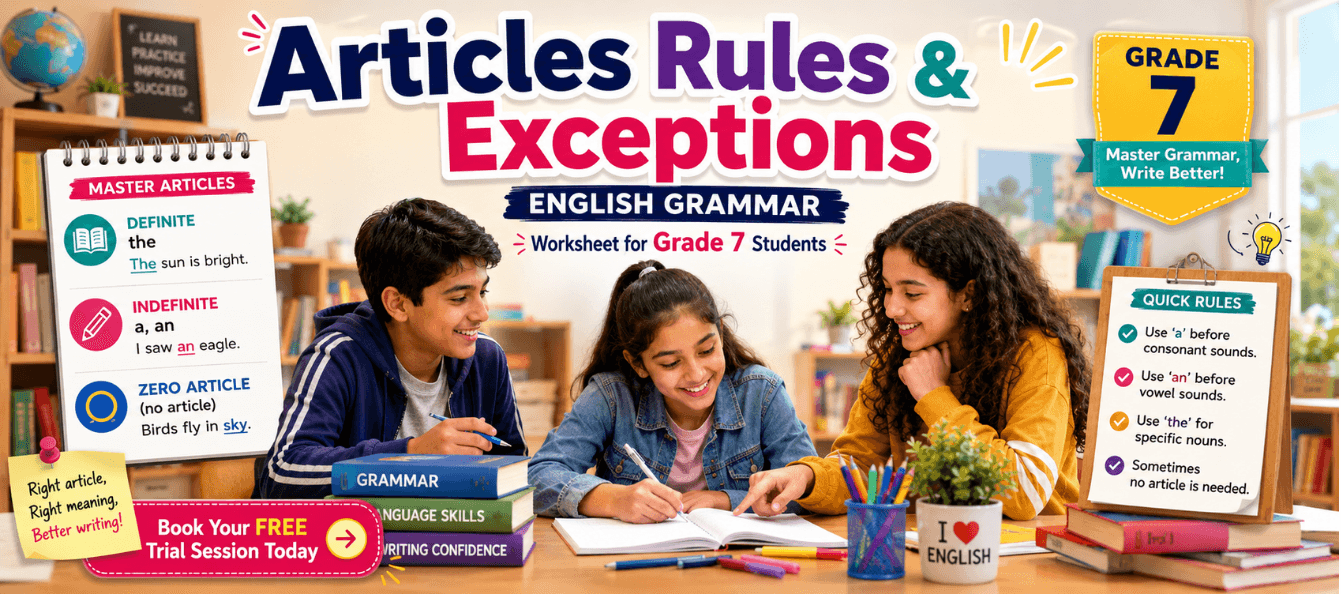 Articles Rules and Exceptions Grammar Worksheet for Class 7.png