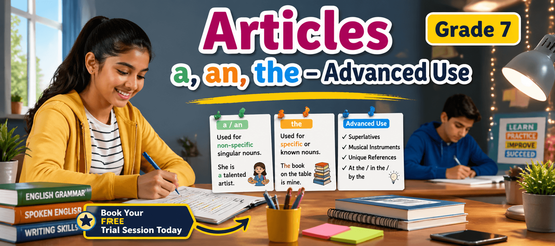 Articles (a, an, the – Advanced Use) Grammar Worksheet for Class 7 [Free PDF].png