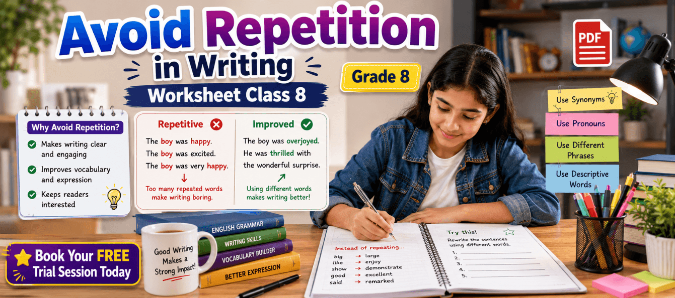 Avoid Repetition in Writing Worksheet Class 8 [PDF].png