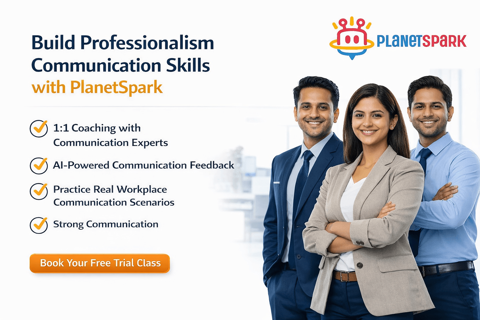 Urban Indian professionals improving workplace communication and professionalism skills with PlanetSpark training