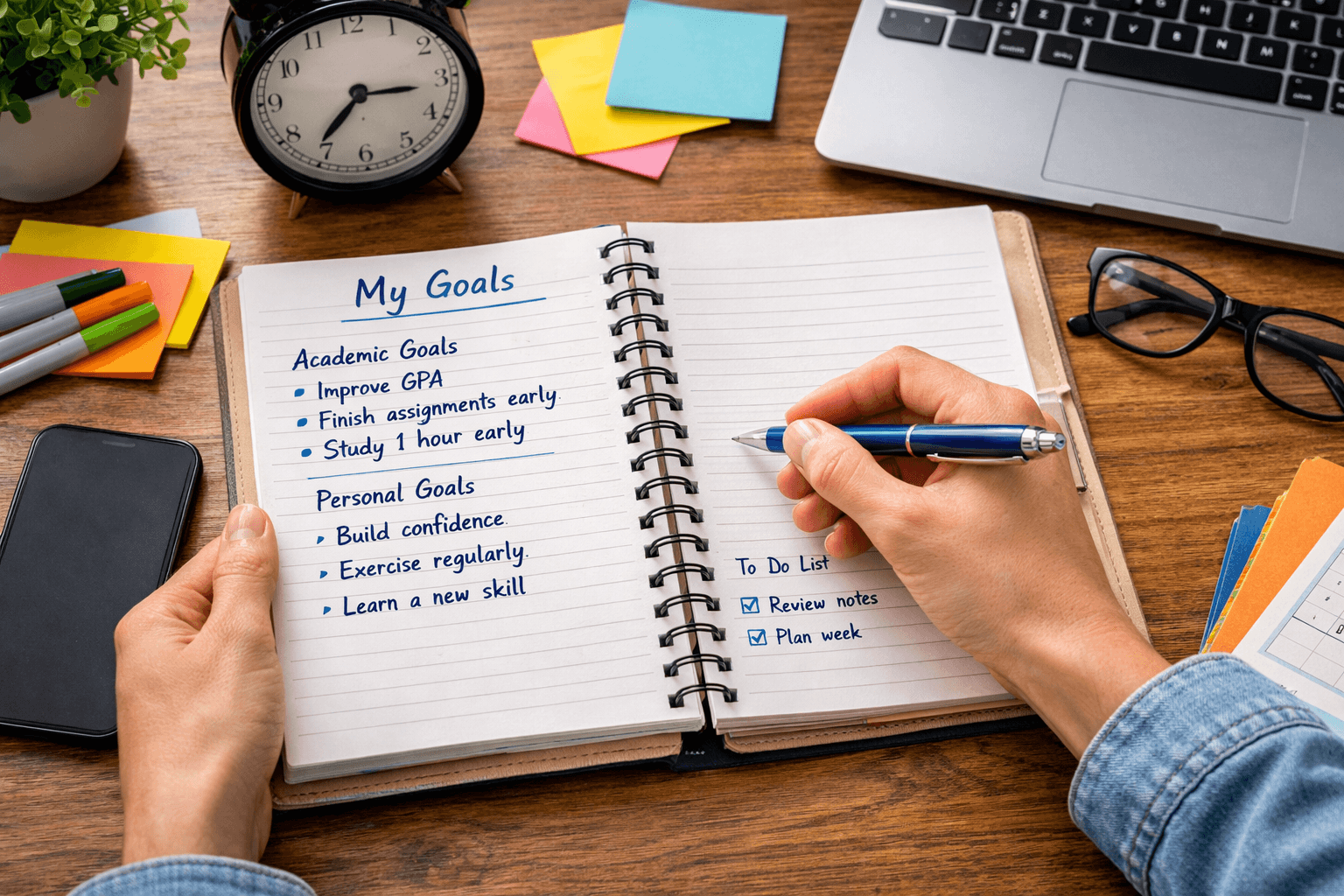 Students Goals planning with effective goal setting for students in a study planner