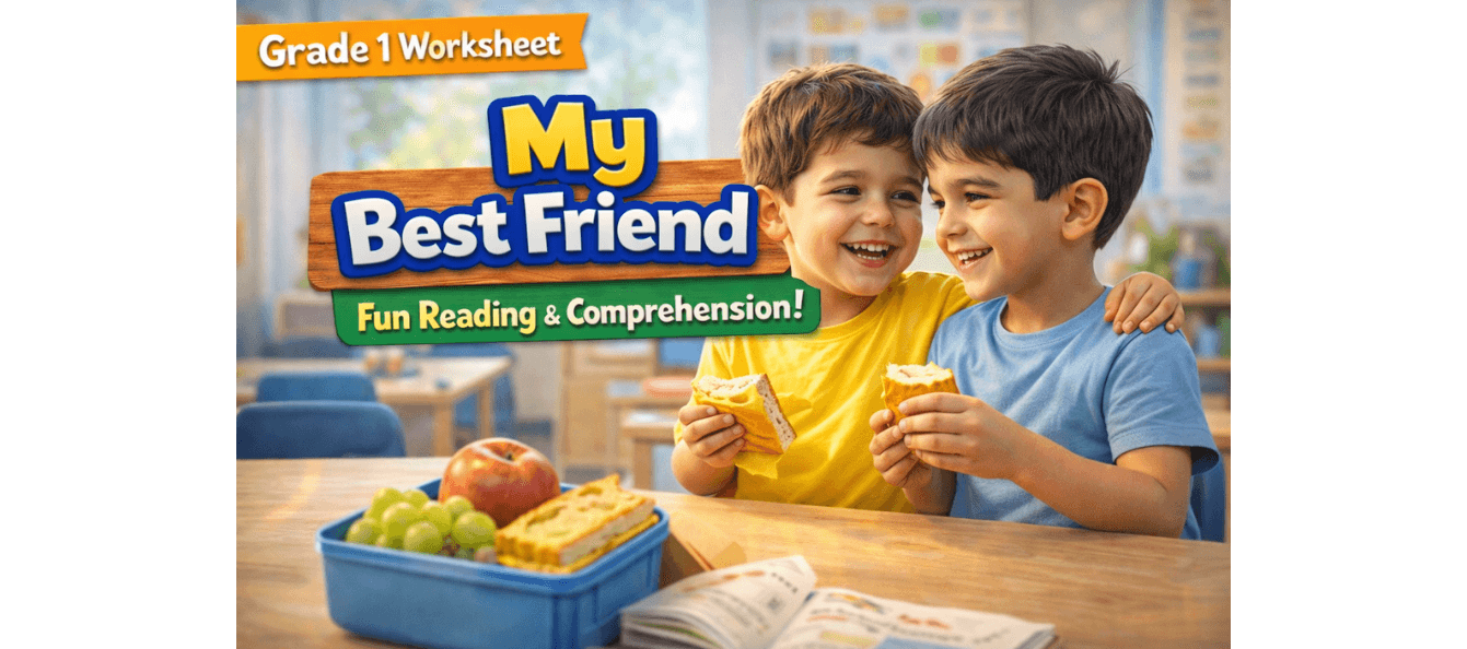 Class 1 English Reading Worksheet Friend Traits Passage.png