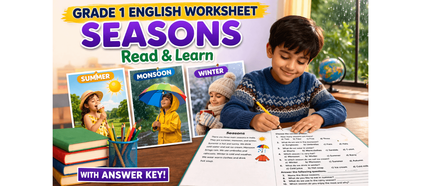 Class 1 Reading Passage Worksheet Seasons Weather Theme.png