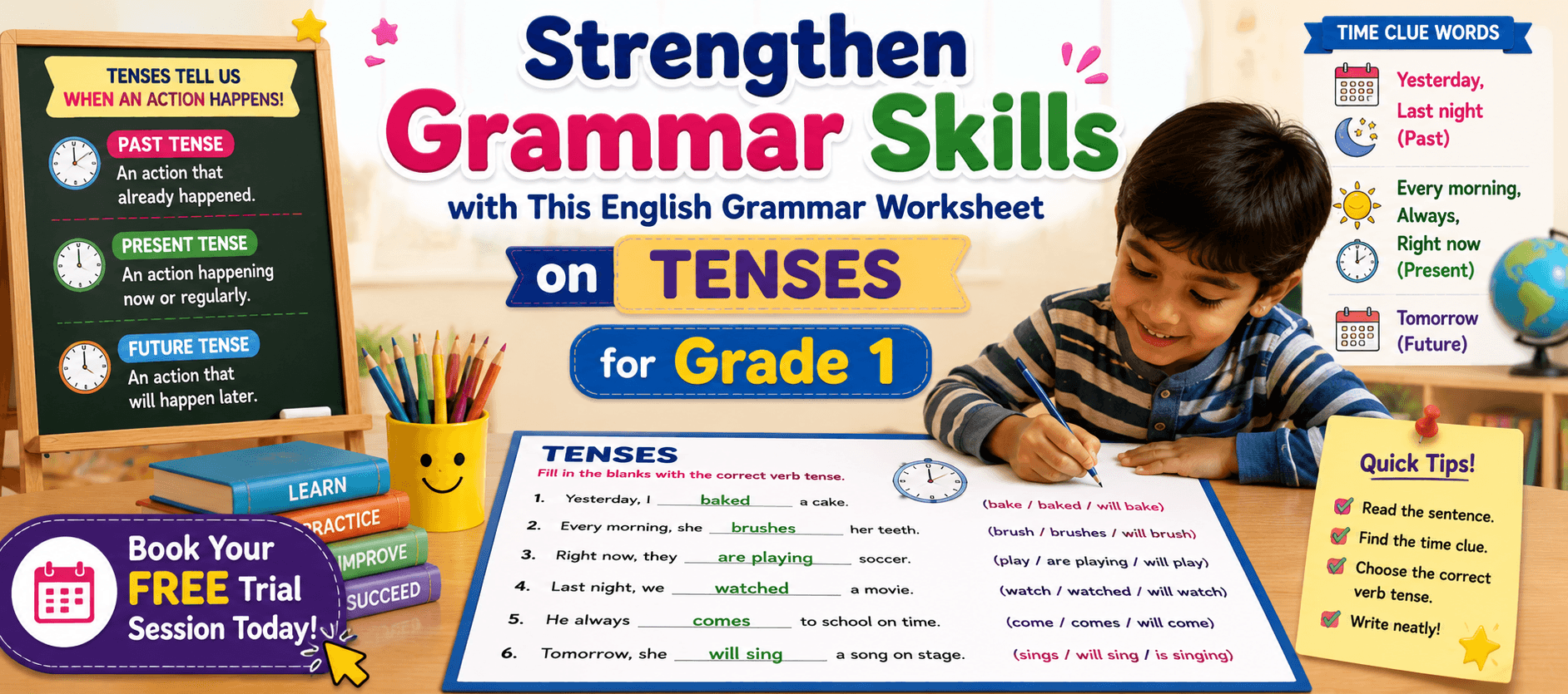 Class 1 Tenses Activities with Answers PDF.png