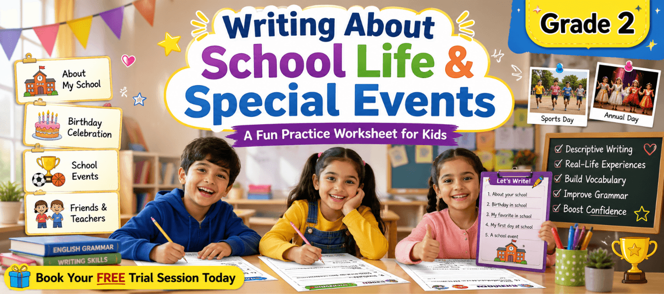 Class 2 Kids Worksheet on School & Events Free PDF.png