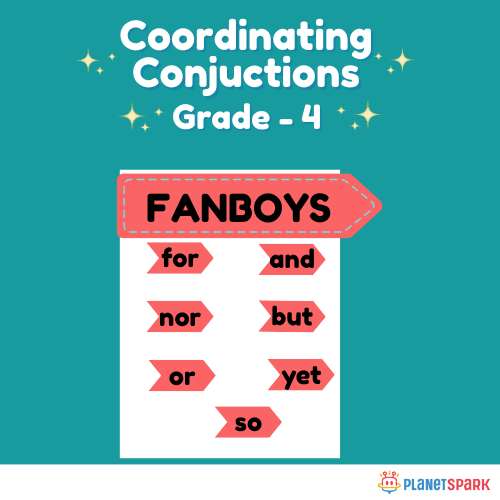 Class 4 English Worksheet on Coordinating Conjunctions