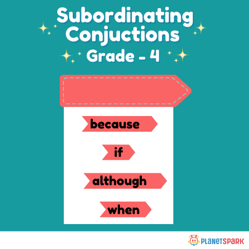 Class 4 Grammar Worksheet on Subordinating Conjunctions