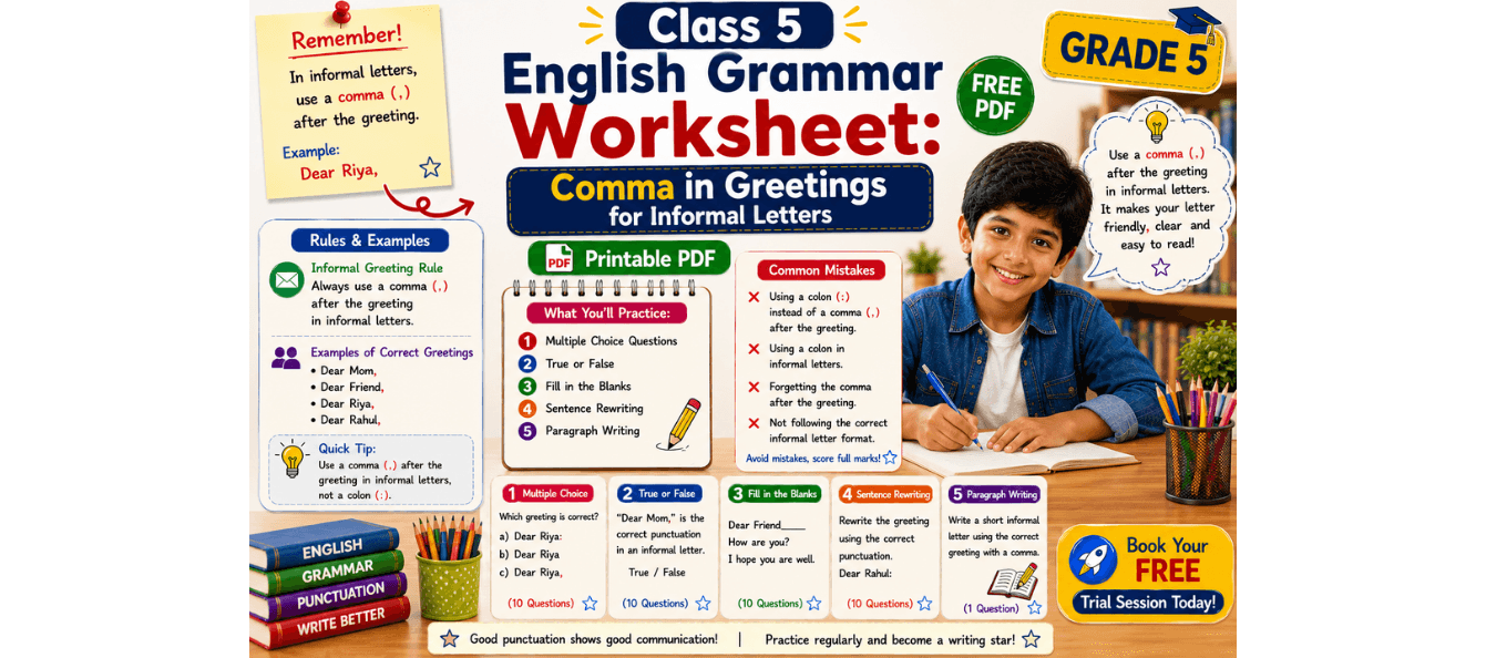 Class 5 Grammar Worksheet Comma in Greetings [Printable PDF].png