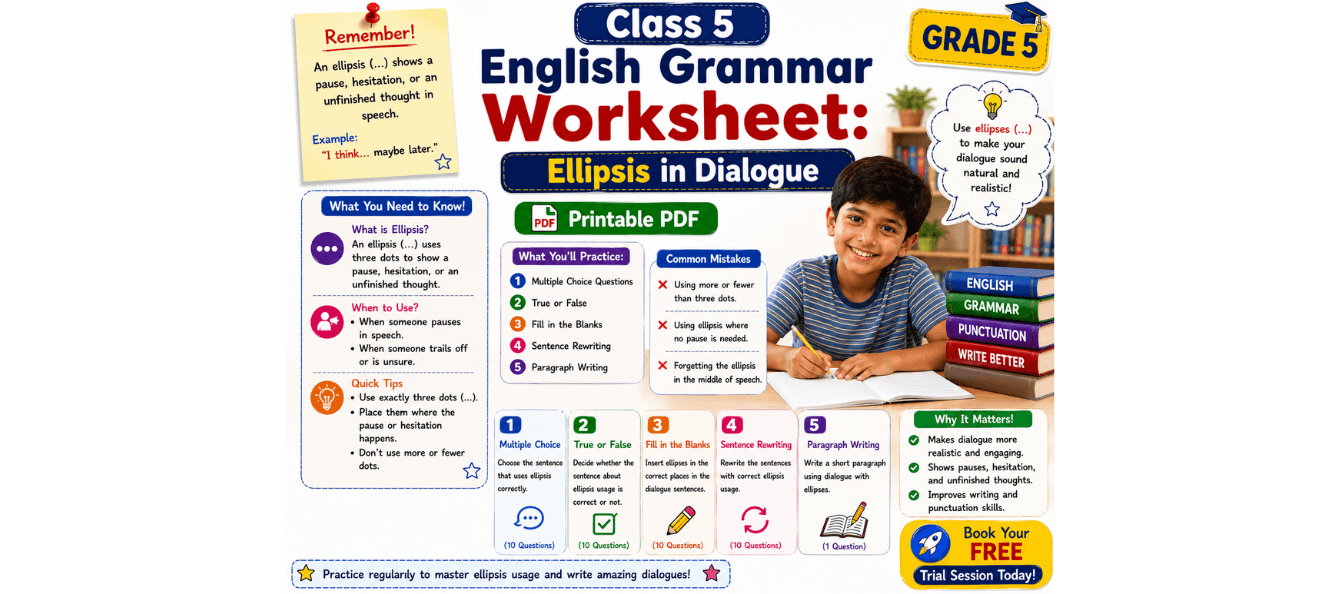 Class 5 Grammar Worksheet Ellipsis in Dialogue [Free PDF].png