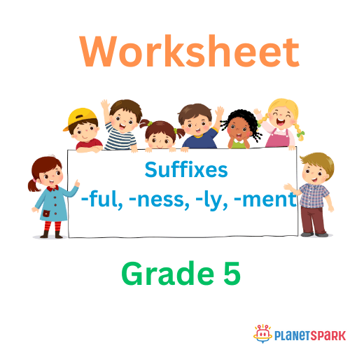 Class 5 Grammar Worksheet on Word Suffixes