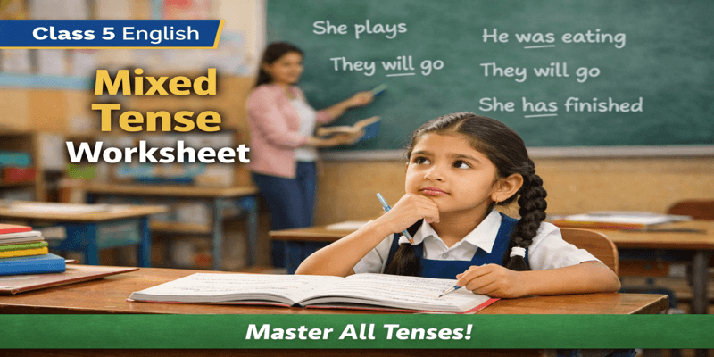 Class 5 Mixed Tenses Review Worksheet with Exercises [PDF].png