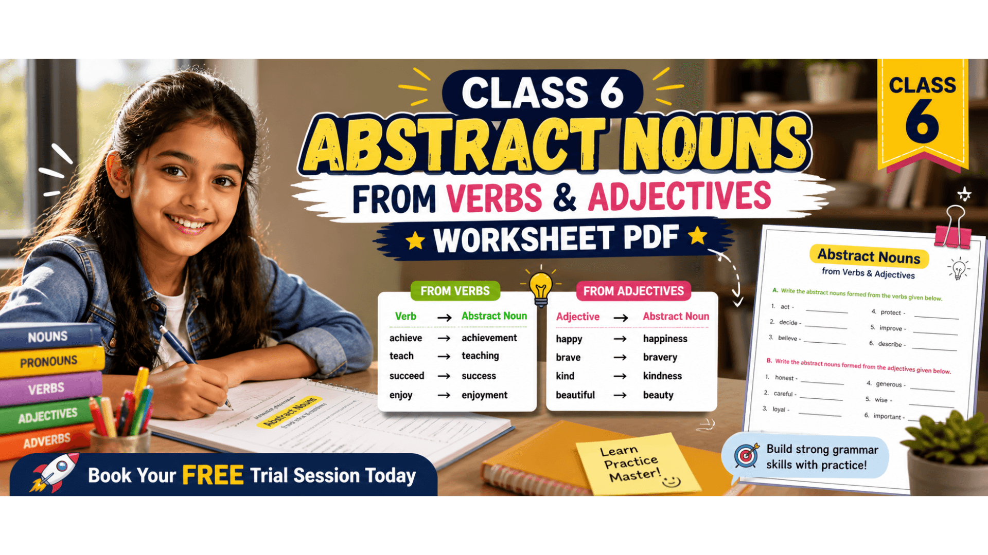 Class 6 Abstract Nouns from Verbs & Adjectives Worksheet PDF.png