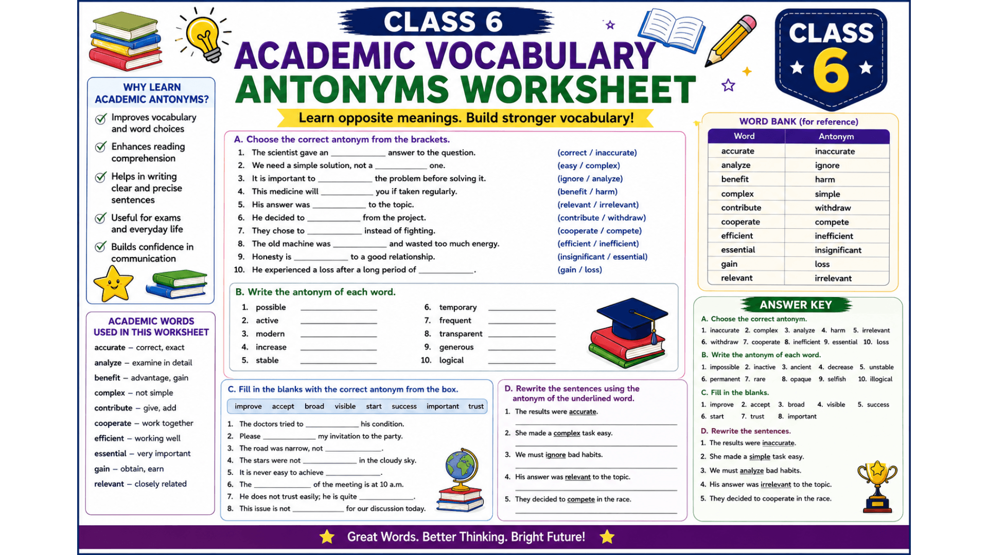 Class 6 Academic Vocabulary Antonyms Worksheet [PDF].png