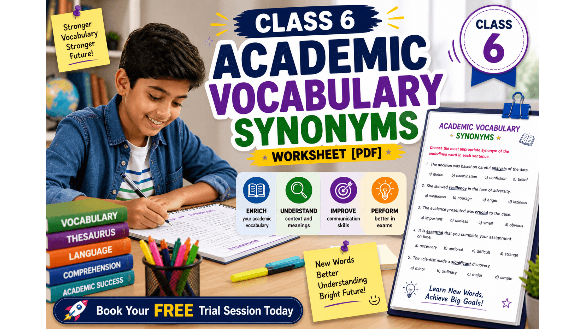 Class 6 Academic Vocabulary Synonyms Worksheet [PDF].png