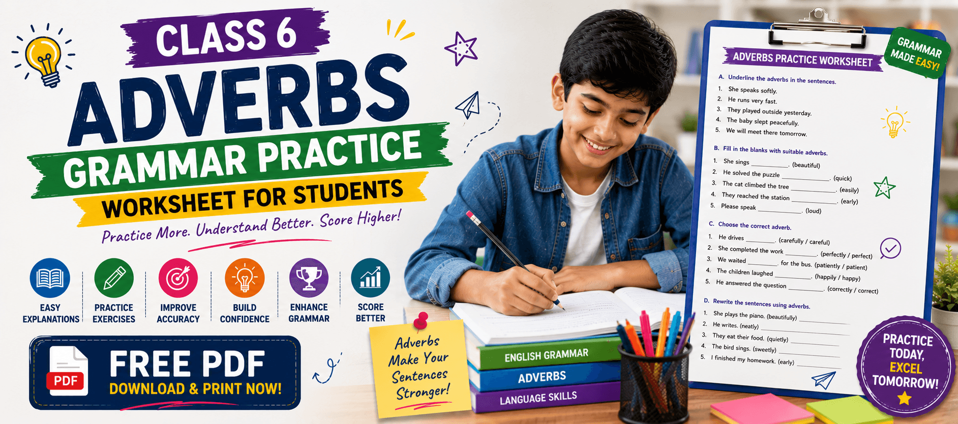 Class 6 Adverbs Grammar Practice Worksheet for Students.png