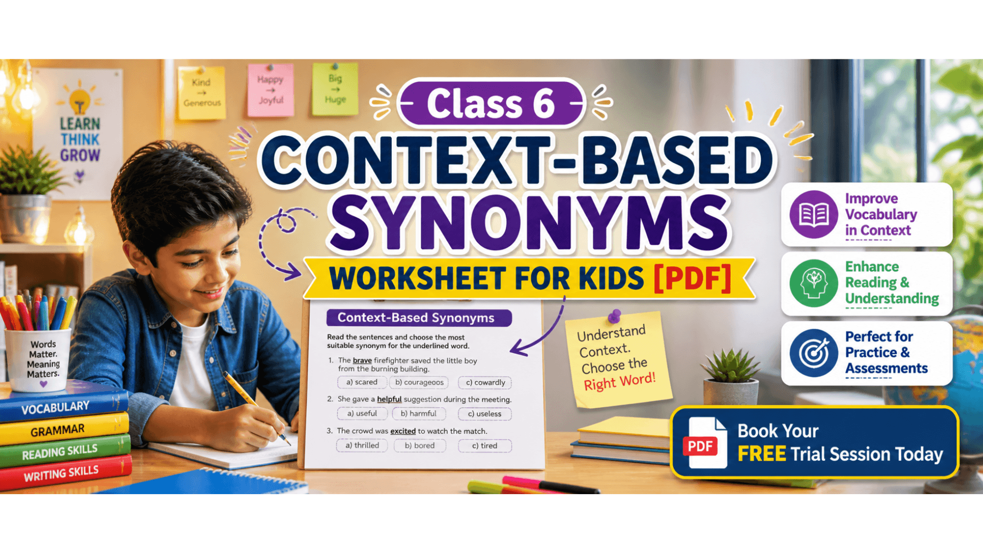 Class 6 Context-Based Synonyms Worksheet for Kids [PDF].png