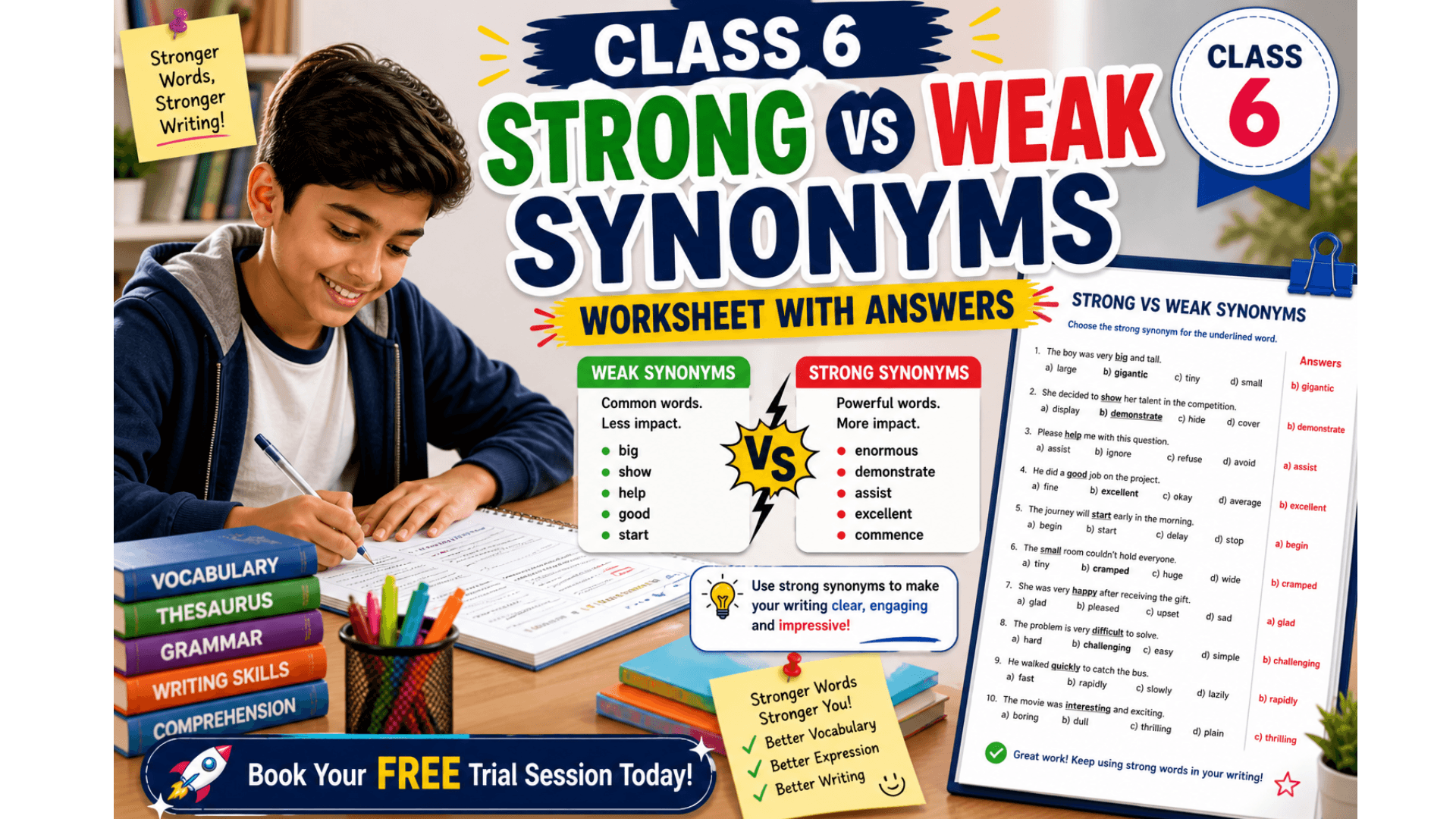Class 6 Strong vs Weak Synonyms Worksheet with Answers.png