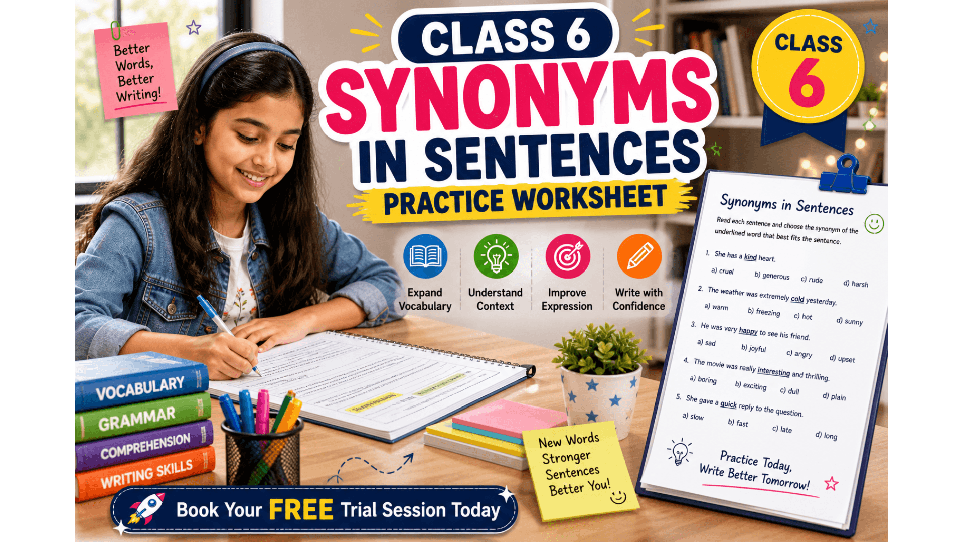 Class 6 Synonyms in Sentences Practice Worksheet [PDF].png