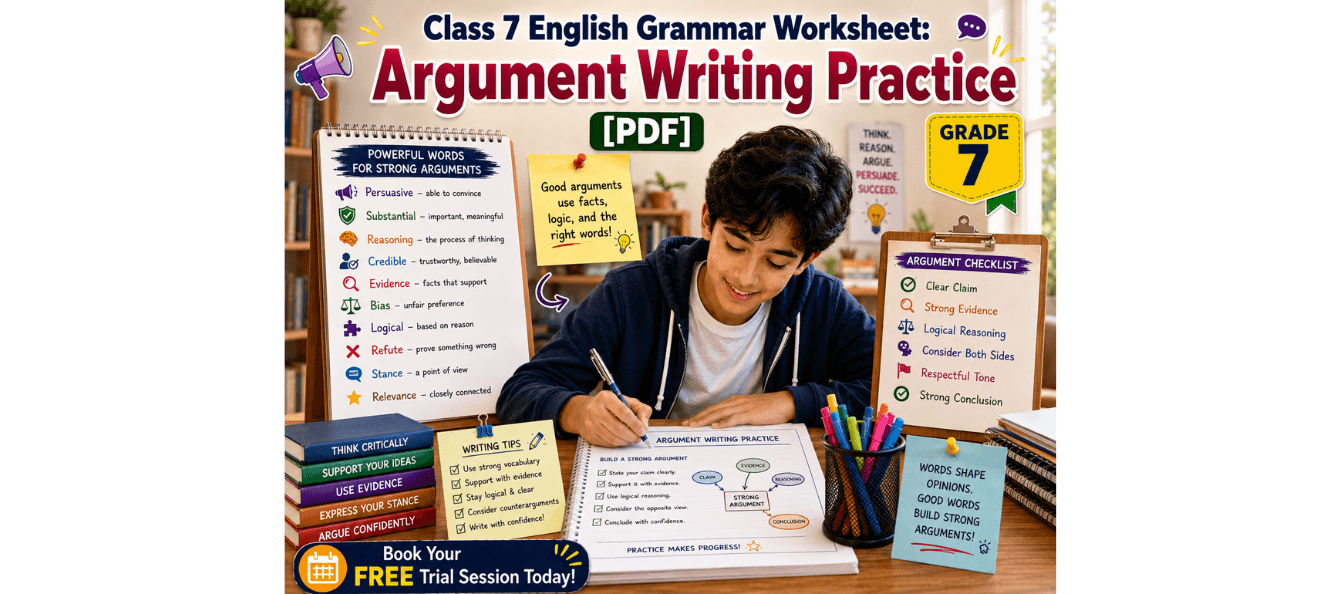 Class 7 English Grammar Worksheet Argument Writing Practice [PDF].png