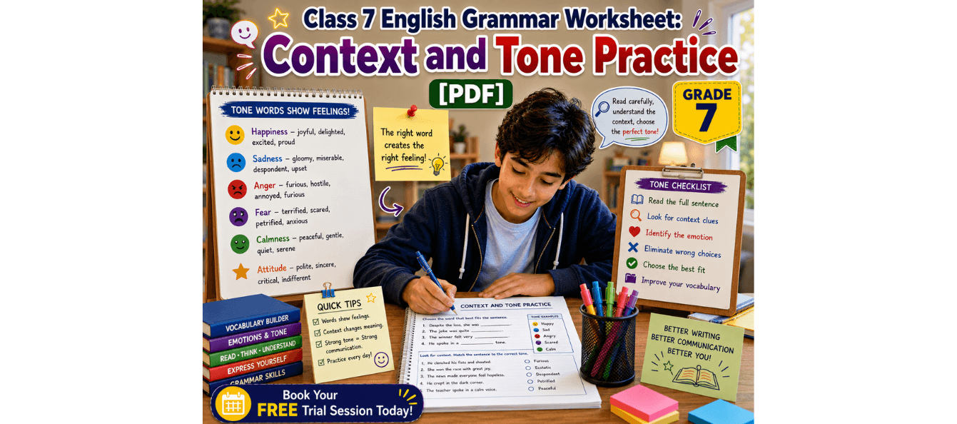 Class 7 English Grammar Worksheet Context and Tone Practice [PDF].png