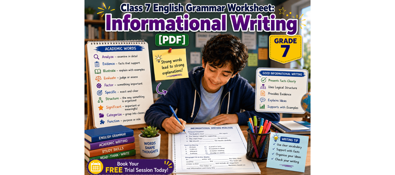 Class 7 English Grammar Worksheet Informational Writing [PDF].png