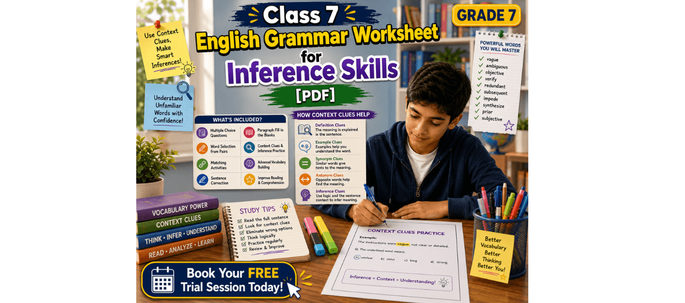 Class 7 English Grammar Worksheet for Inference Skills [PDF].png