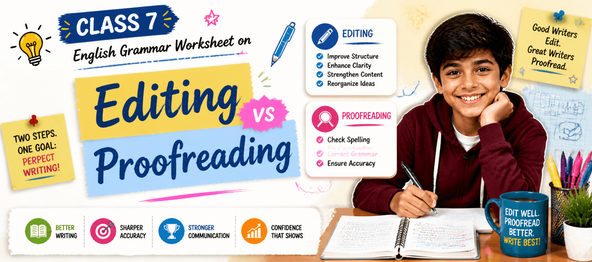 Class 7 English Grammar Worksheet on Editing vs Proofreading.png