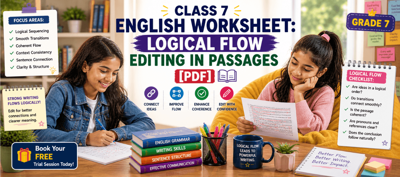 Class 7 English Worksheet_ Logical Flow Editing in Passages [PDF].png