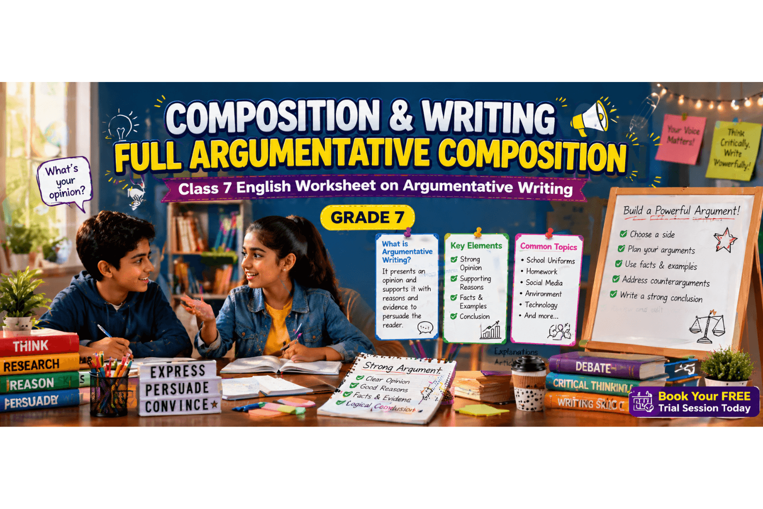 Class 7 English Worksheet on Argumentative Writing [Free PDF].png
