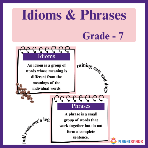 Class 7 English Worksheet on Idioms and Phrases Usage