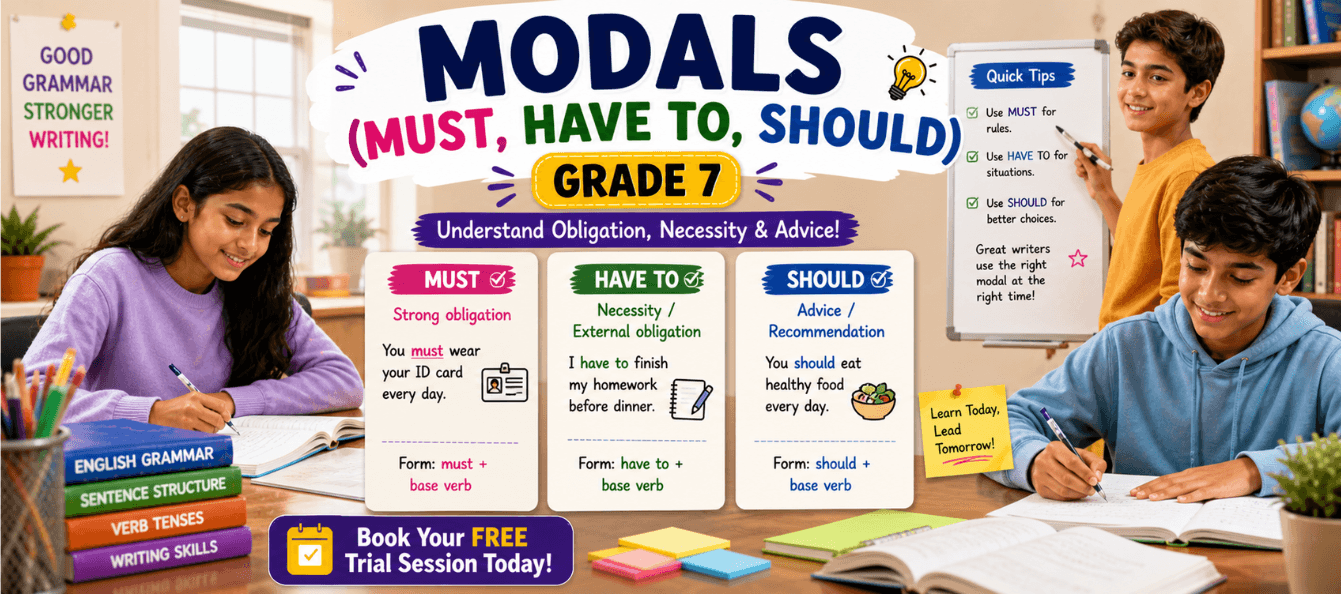 Class 7 Grammar Worksheet_ Modals (Must, Have To, Should).png
