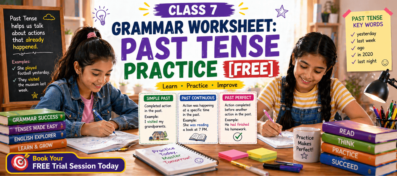 Class 7 Grammar Worksheet_ Past Tense Practice [Free].png
