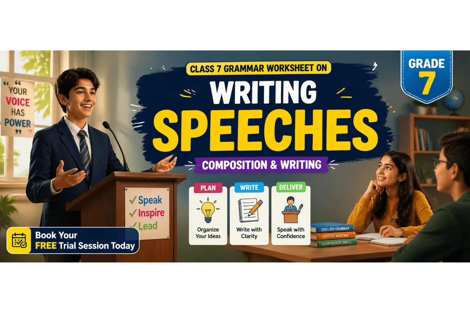 Class 7 Grammar Worksheet on Writing Speeches [Free PDF].png