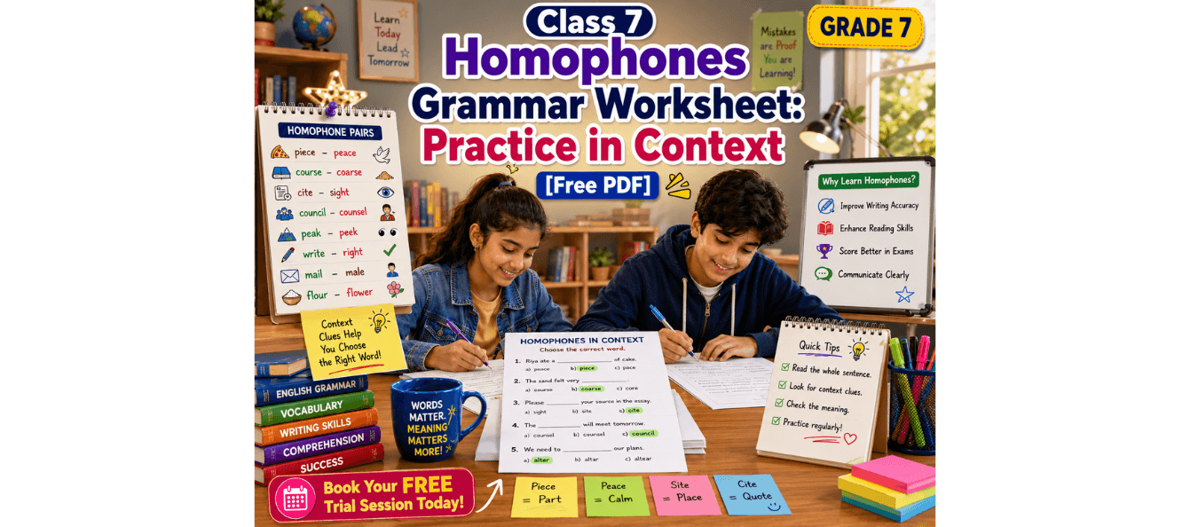 Class 7 Homophones Grammar Worksheet Practice in Context [Free PDF].png