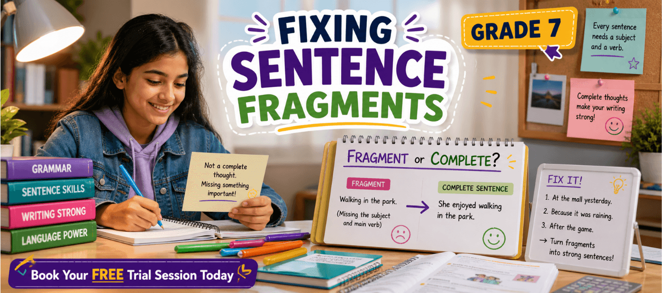 Class 7 Sentence Fragments Worksheet with Examples [PDF].png