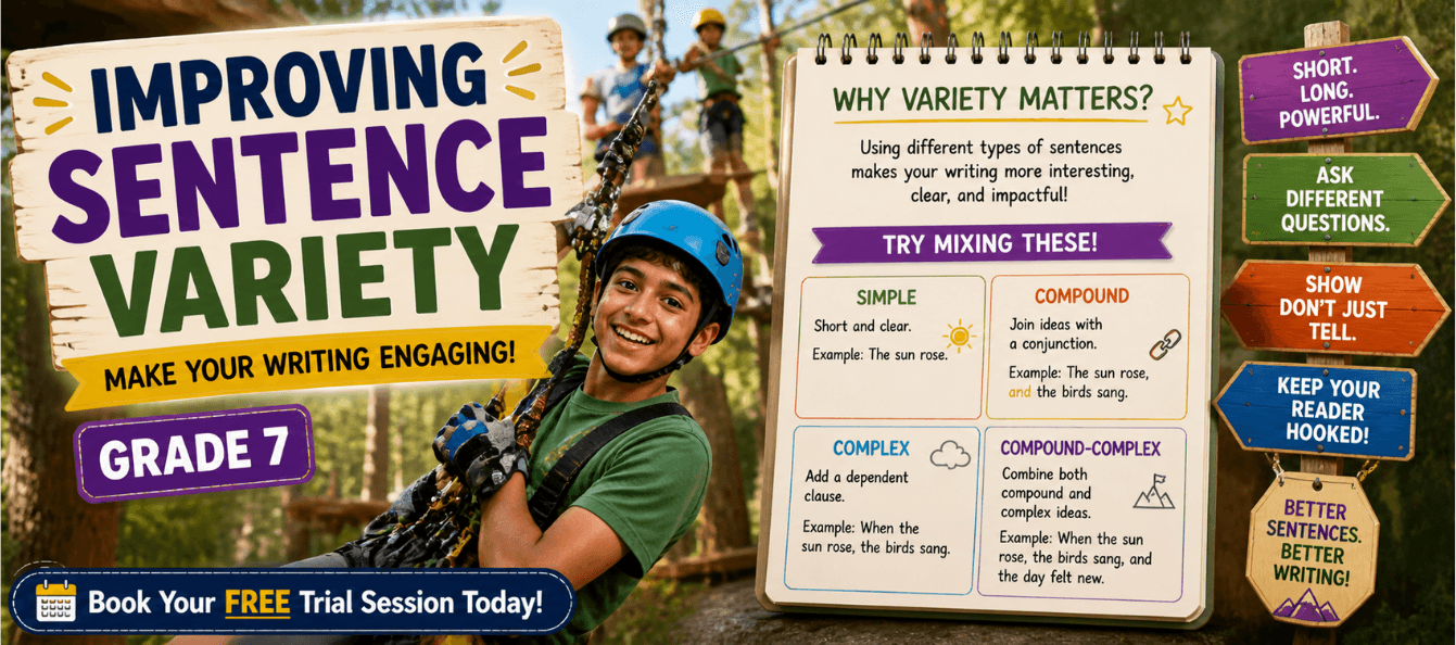 Class 7 Sentence Variety Practice Worksheet [Free PDF].png