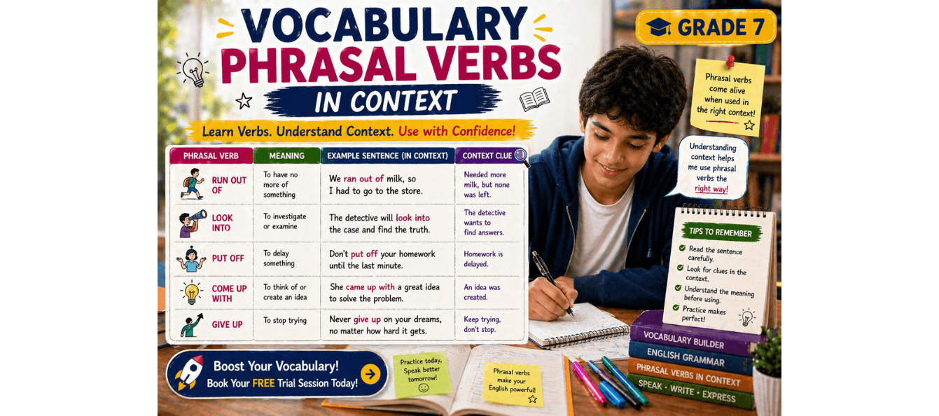 Class 7 Using Phrasal Verbs in Context  English Practice Worksheet.png