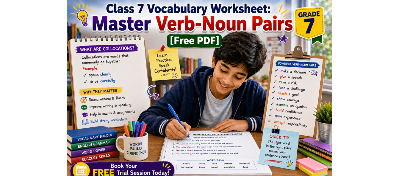 Class 7 Vocabulary Worksheet Master Verb-Noun Pairs [Free PDF].png