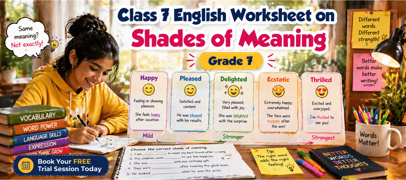 Class 7 Worksheet on Shades of Meaning [Exercises for Kids].png