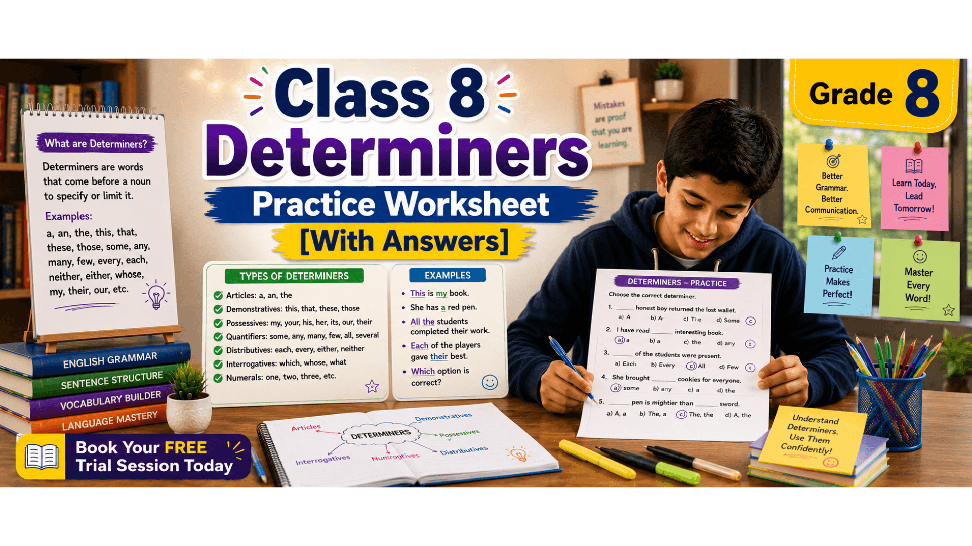Class 8 Determiners Practice Worksheet [With Answers].png