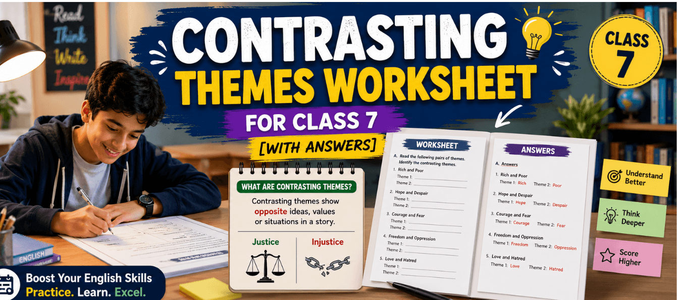 Contrasting Themes Worksheet for Class 7 [With Answers].png