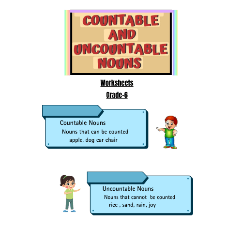 Countable and Uncountable Nouns Worksheet Grade 6