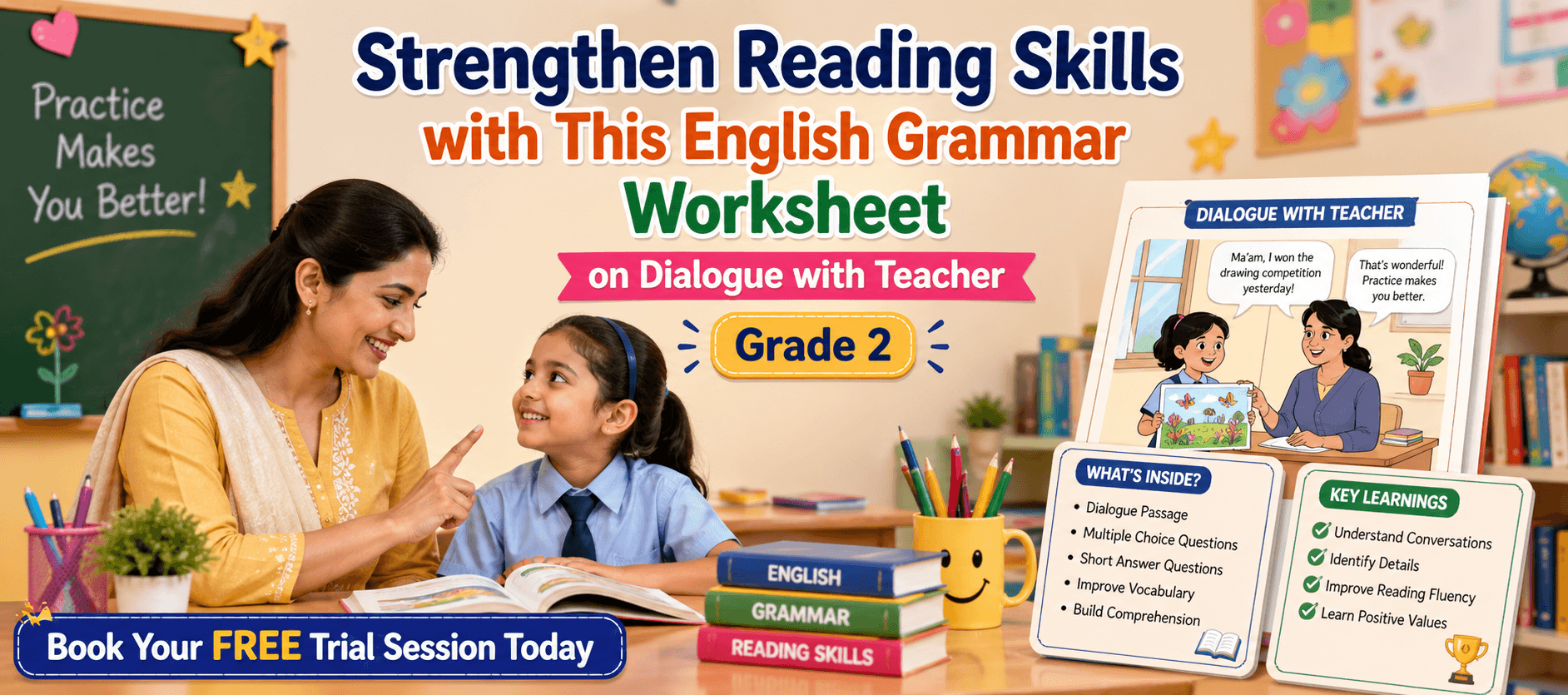 Dialogue with Teacher Reading Worksheet for Class 2 Kids.png