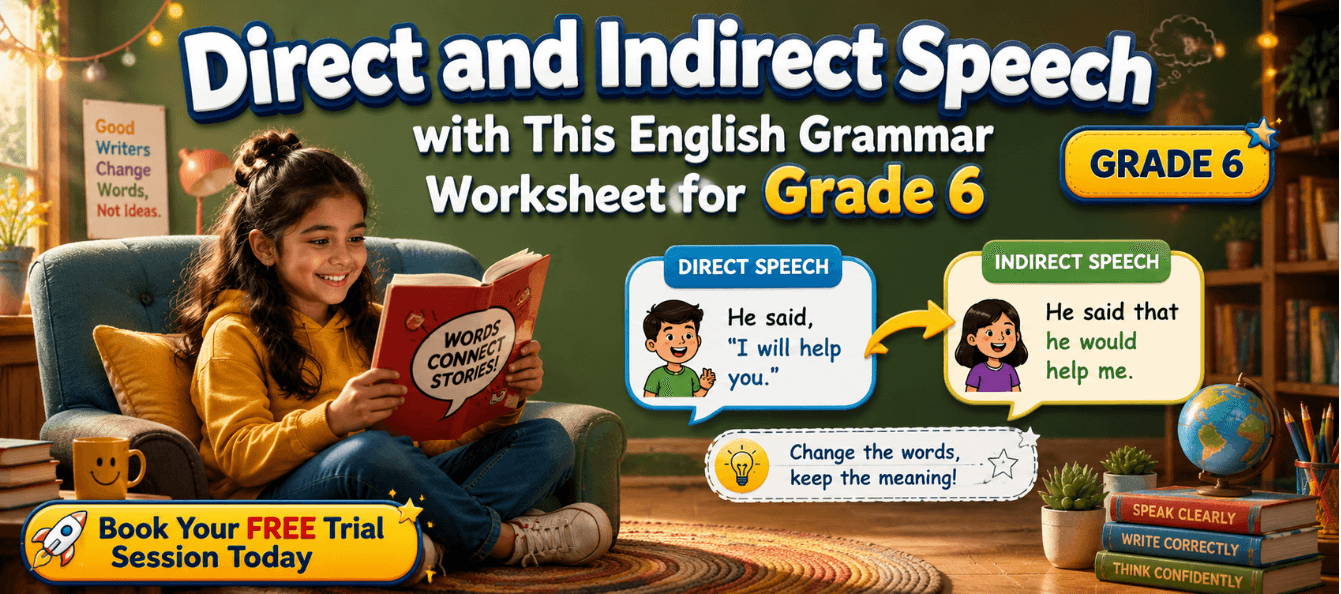Direct and Indirect Speech Worksheet for Class 6 PDF.png