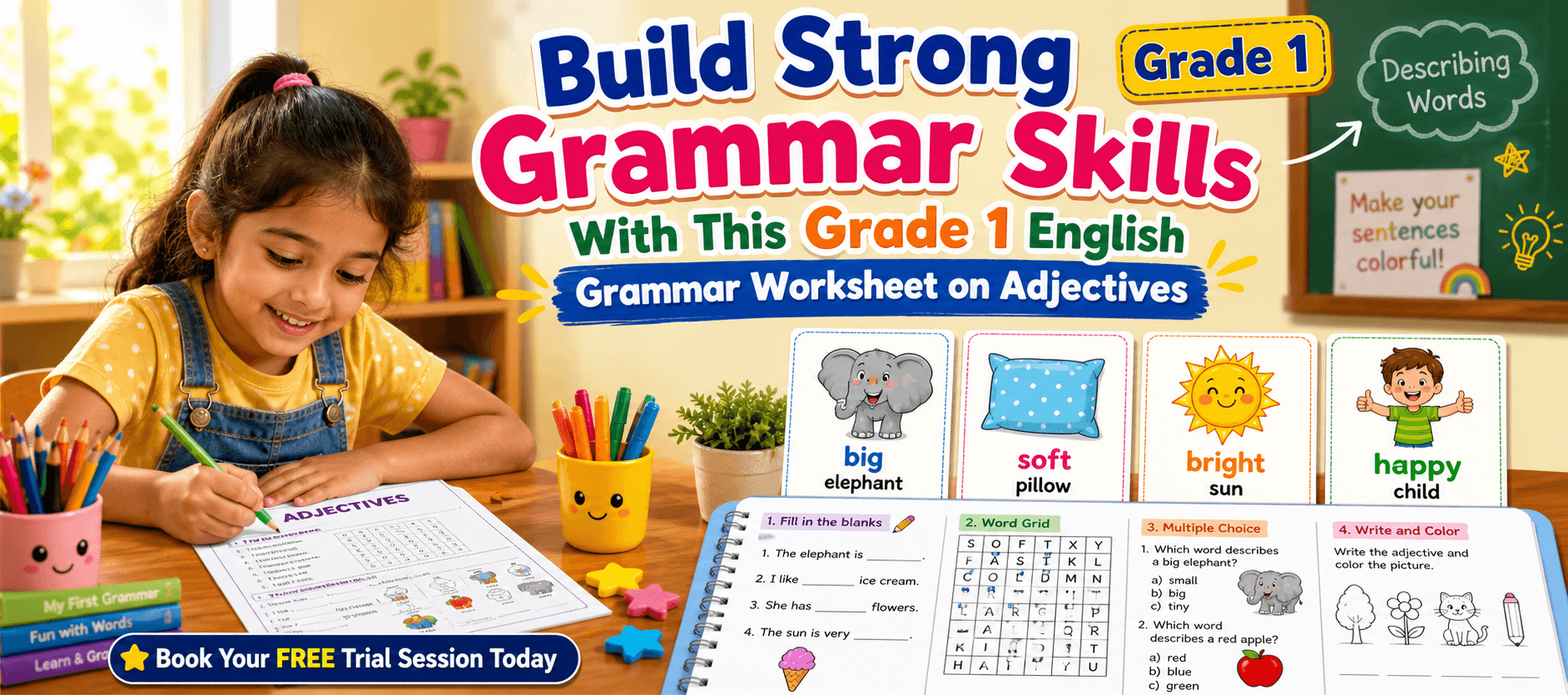 Easy Adjectives Worksheet for Kids – Grade 1 PDF.png