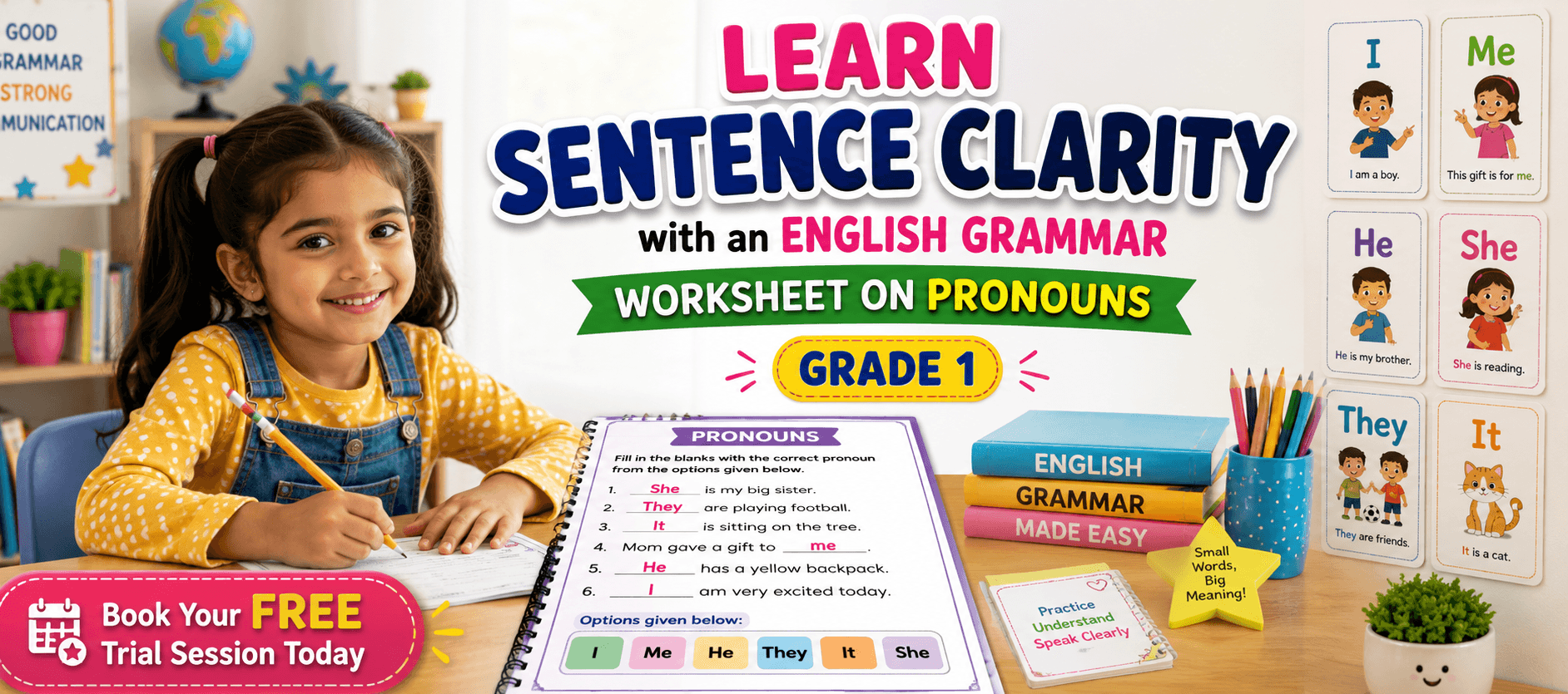 Easy Pronouns Worksheet for Class 1 English Grammar.png