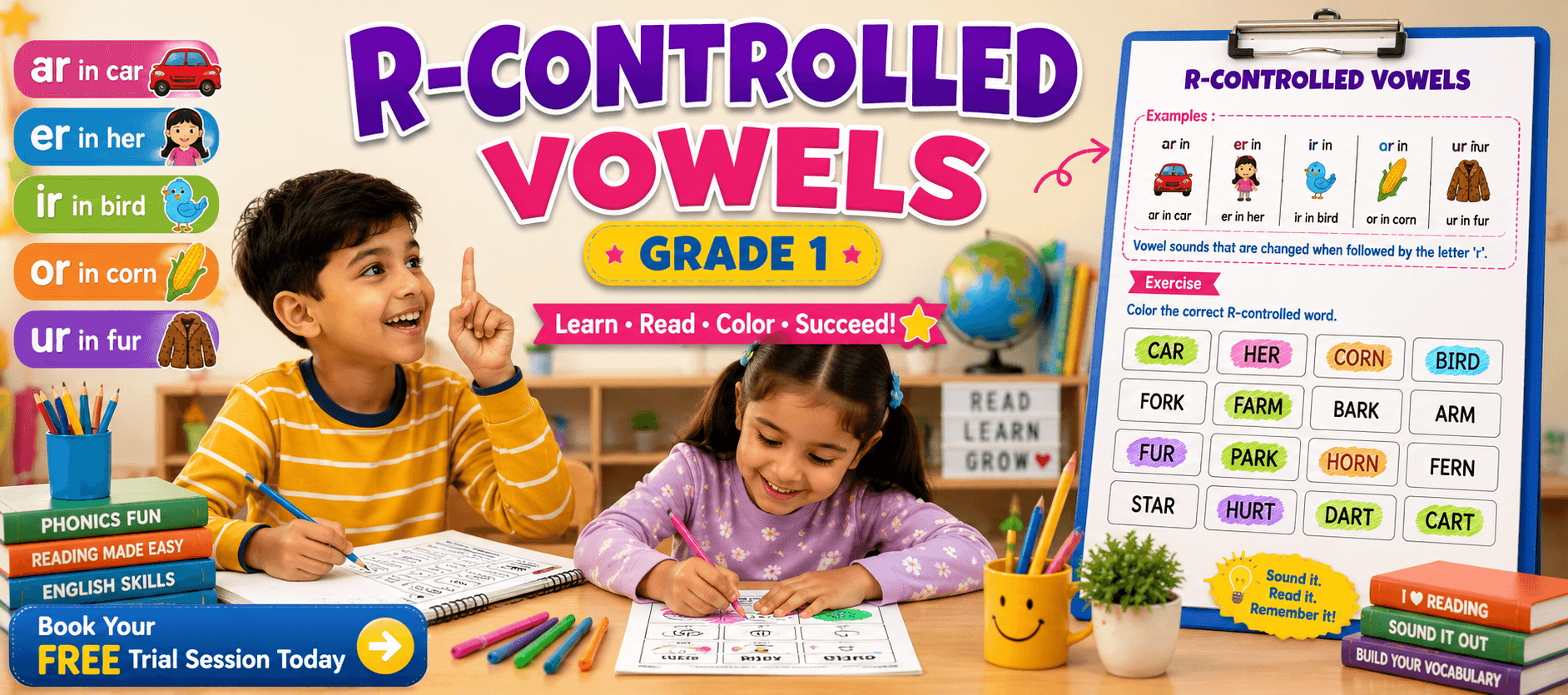 English R-Controlled Vowels Exercises for Class 1 Kids.png